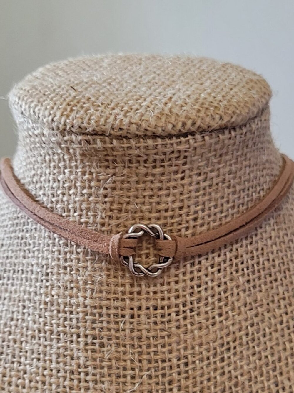 Lightweight Black, Light and Dark Brown Chokers With Silver Centrepiece